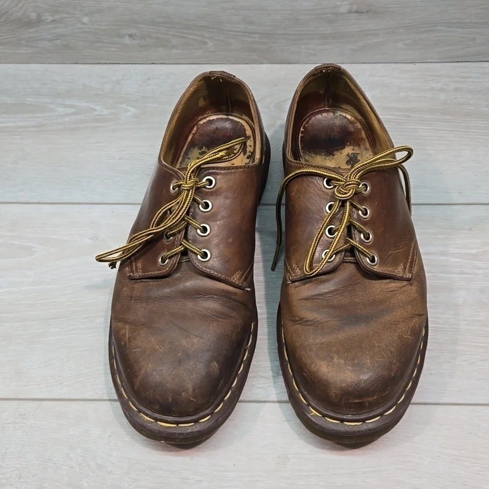 Vintage Doc Dr.Martens Mens Leather Oxford Chunky Tractor shoes sz UK 9 US M 10